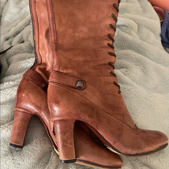 Sam Edelman Leather Boots Lace-up 7 1/2 - Picture 2 of 5